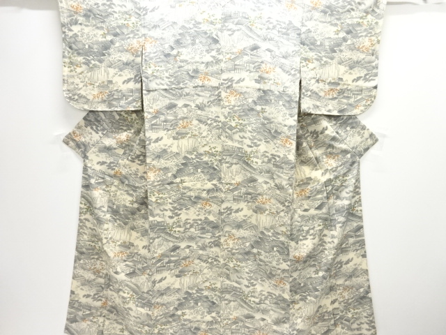 JAPANESE KIMONO / KOMON / UNUSED / SCENERY OF MANSION